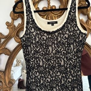 Beautiful Karen Kane Layered Lace Tank